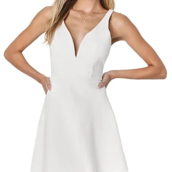NWOT Lulus White Skater Dress - Picture 10 of 11
